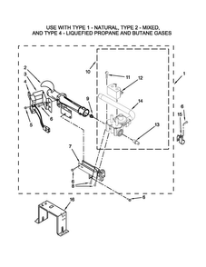 W10469829 Burner Assembly Parts Diagram and Parts List for 3LCGD9100WQ3  Whirlpool Dryer