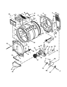 Bulkhead Parts Diagram and Parts List for WGD8700EC0  Whirlpool Dryer