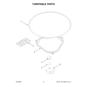 Turntable Parts Diagram and Parts List for WMML5530RW01  Whirlpool Microwave