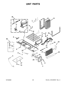 Unit Parts Diagram and Parts List for KRSF705HBS01  Whirlpool Refrigerator