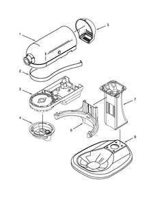 Color Variation Parts Diagram and Parts List for 9KSM5CBWH1  KitchenAid Mixer