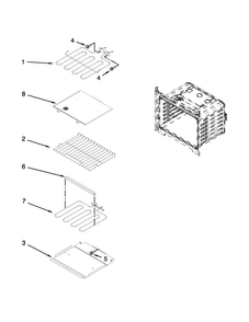 Internal Oven Parts Diagram and Parts List for KEBK171BBL01  KitchenAid Wall Oven