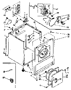 Cabinet Diagram and Parts List for LE3000XSWO  Whirlpool Dryer