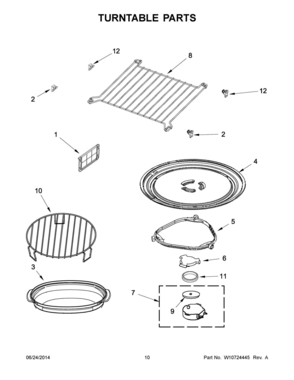06 - TURNTABLE PARTS Diagram and Parts List for YWMH76719CW0  Whirlpool Microwave