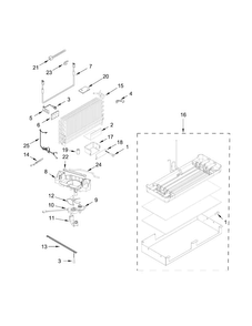 Lower Unit And Tube Parts Diagram and Parts List for KBFN406EPA00  KitchenAid Refrigerator