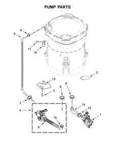Pump Parts Diagram and Parts List for WTW8500DW2  Whirlpool Washer
