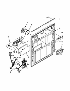 Inner Door Parts Diagram and Parts List for 66513092N411  Kenmore Dishwasher