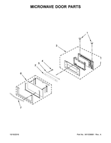 Microwave Door Parts Diagram and Parts List for WOC54EC7AB04  Whirlpool Microwave