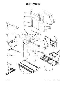 Unit Parts Diagram and Parts List for 5GBB1958EW00  Whirlpool Refrigerator
