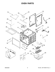 05 - Oven Parts Diagram and Parts List for KFGC500JMH07  Whirlpool Range