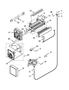 Icemaker Parts Diagram and Parts List for W8TXNGMBB00  Whirlpool Refrigerator