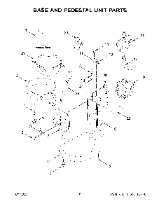 Base And Pedestal Unit Parts Diagram and Parts List for KSM55SJSXER0  KitchenAid Mixer