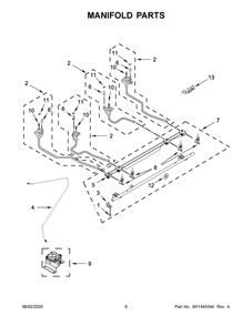 Manifold Parts Diagram and Parts List for KSDG950ESS2  Whirlpool Range