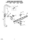 UPPER WASH AND RINSE PARTS Diagram and Parts List for DU1200XTSS0  Whirlpool Dishwasher