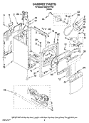 CABINET PARTS Diagram and Parts List for MGD6300TQ0  Maytag Dryer