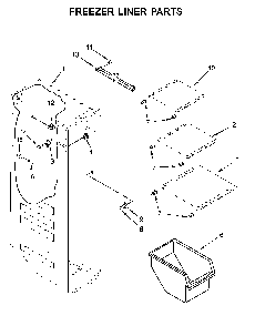 Freezer liner parts Diagram and Parts List for 10651115711  Kenmore Refrigerator