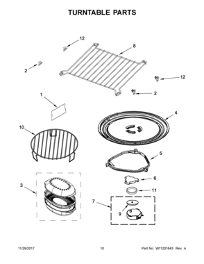 06 - TURNTABLE PARTS Diagram and Parts List for YKMHC319EB2  Whirlpool Microwave Oven Combo