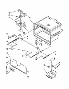 Freezer Liner Parts Diagram and Parts List for 59679549013  Kenmore Refrigerator