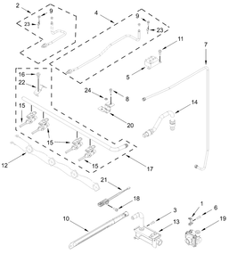 Part Location Diagram of W11620515 Whirlpool VALVE-BRNR