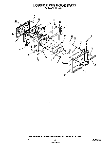 Lower Oven Door Diagram and Parts List for H8858*0  Roper Range