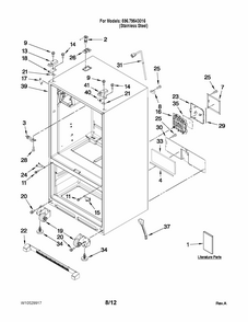 Cabinet Parts Diagram and Parts List for 59679543016  Kenmore Refrigerator