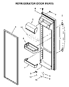 Refrigerator door parts Diagram and Parts List for WRS325SDHW04  Whirlpool Refrigerator