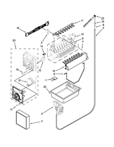 Icemaker Parts Diagram and Parts List for WRF535SMBM00  Whirlpool Refrigerator