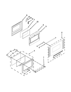 Lower Door Parts Diagram and Parts List for KFGD500EBL01  KitchenAid Range