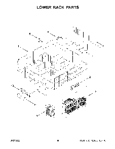 Lower Rack Parts Diagram and Parts List for KDPM704KPS1  KitchenAid Dishwasher