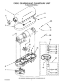 CASE, GEARING AND PLANETARY UNIT Diagram and Parts List for 5KSM7990XBSM0  KitchenAid Mixer