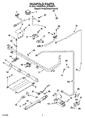 MANIFOLD PARTS Diagram and Parts List for SF3020EKQ4  Whirlpool Range