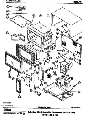 01 - Page 1 Diagram and Parts List for 2236101  Whirlpool Microwave
