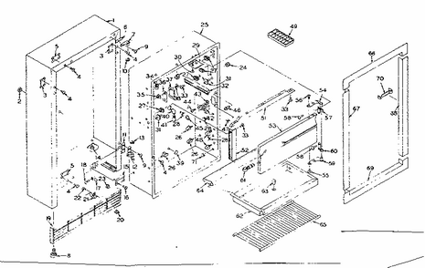Refrigerator Cabinet Parts Diagram and Parts List for 106R12A  Kenmore Refrigerator