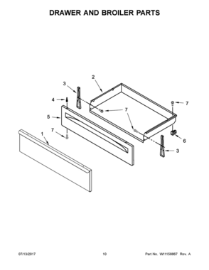 06 - DRAWER AND BROILER PARTS Diagram and Parts List for YAER6303MFW1  Whirlpool Range