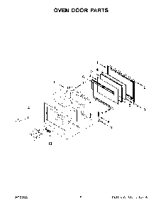 Oven Door Parts Diagram and Parts List for KOSE500ESS20  KitchenAid Wall Oven