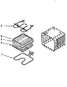 Internal Oven Diagram and Parts List for RBS248PDB4  Whirlpool Wall Oven