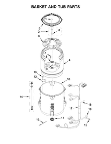 Basket And Tub Parts Diagram and Parts List for WTW4915EW2  Whirlpool Washer