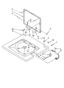 Washer Top And Lid Parts Diagram and Parts List for 11087842700  Kenmore Washer Dryer Combo