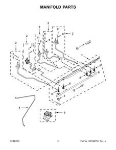 Manifold Parts Diagram and Parts List for KSDB900ESS5  KitchenAid Range
