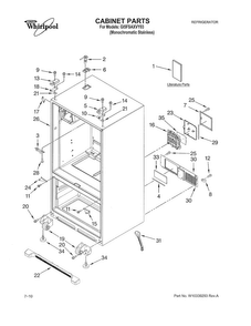 Cabinet Parts Diagram and Parts List for GI5FSAXVY03  Whirlpool Refrigerator