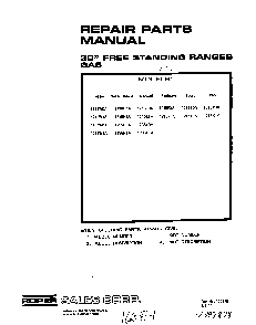 Section 7 Diagram and Parts List for 1235*0A  Roper Range