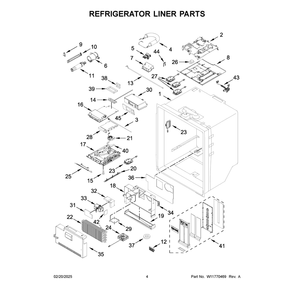 Refrigerator Liner Parts Diagram and Parts List for WRX986SIHV04  Whirlpool Refrigerator