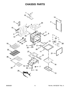 Chassis Parts Diagram and Parts List for WFG770H0FZ2  Whirlpool Range
