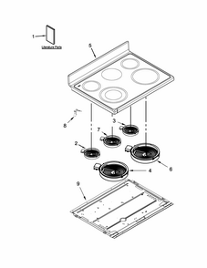 Cooktop Parts Diagram and Parts List for YIES900DS01  Whirlpool Range
