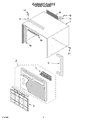 CABINET PARTS Diagram and Parts List for ACU124PK0  Whirlpool Air Conditioner