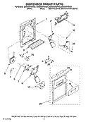DISPENSER FRONT PARTS Diagram and Parts List for MSD2269KEW00  Whirlpool Refrigerator