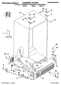 CABINET PARTS Diagram and Parts List for KSRG25FKBL15  KitchenAid Refrigerator