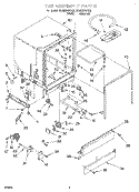 TUB ASSEMBLY Diagram and Parts List for DU890DWGZ0  Whirlpool Dishwasher