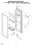 REFRIGERATOR DOOR PARTS Diagram and Parts List for KSRP25FSSS01  KitchenAid Refrigerator