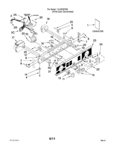 Washer/dryer Control Panel Parts Diagram and Parts List for 11088752799  Kenmore Washer Dryer Combo